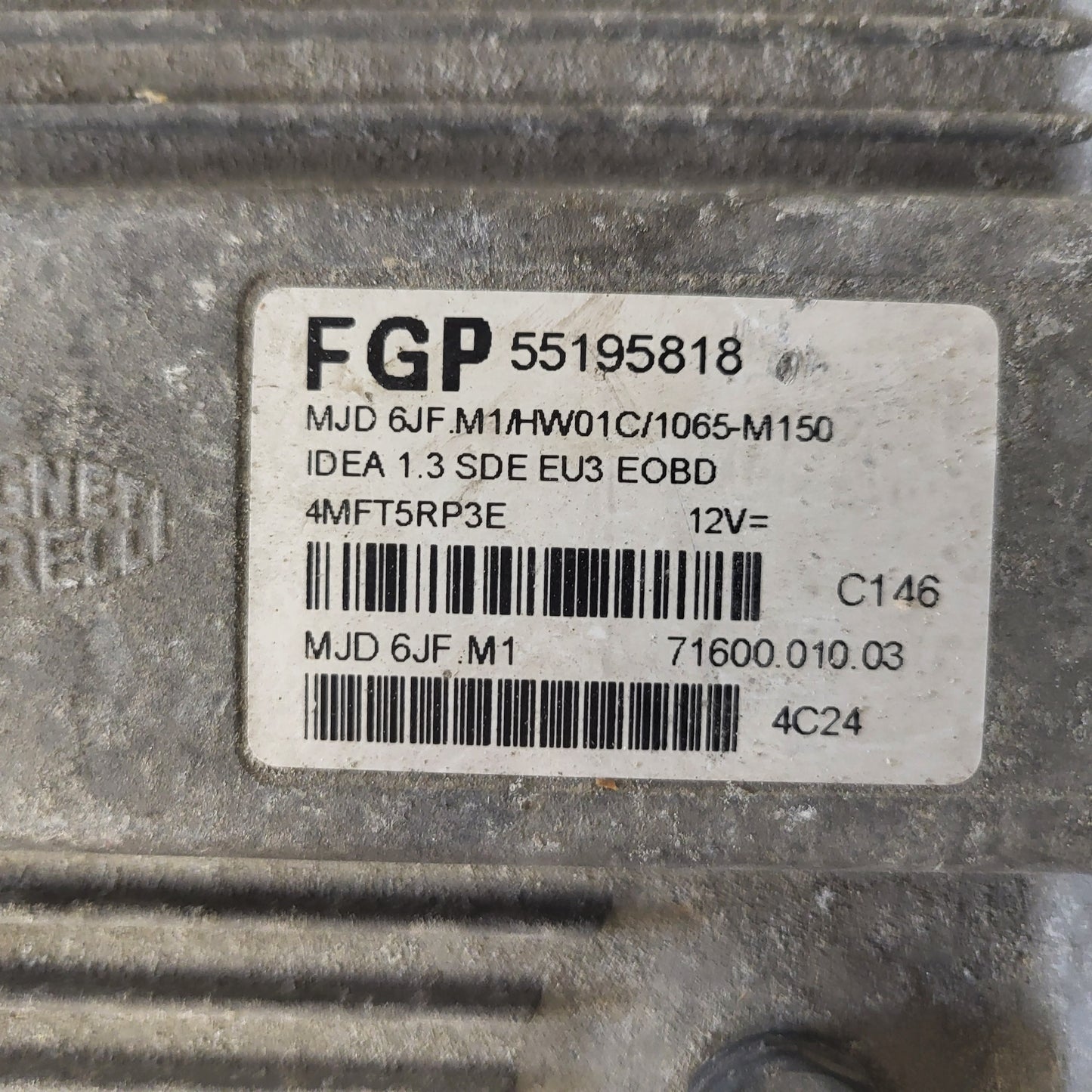 Fiat Idea Musa 1.3 ECU / 55195818 / MJD 6JF.M1 / HW01C / MAGNETI MARELLI