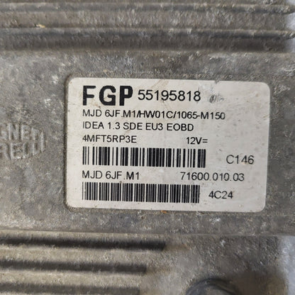 Fiat Idea Musa 1.3 ECU / 55195818 / MJD 6JF.M1 / HW01C / MAGNETI MARELLI
