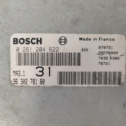 Peugeot 106 Citroen Saxo 1.1 ECU / 0261204622 / 9630278180 / MA3.1 / BOSCH
