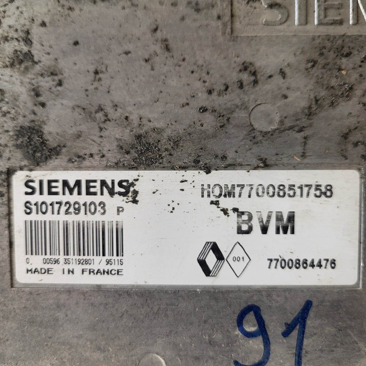 Renault Clio ECU / S101729103P / HOM 7700851758 / 7700864476 / S101729103