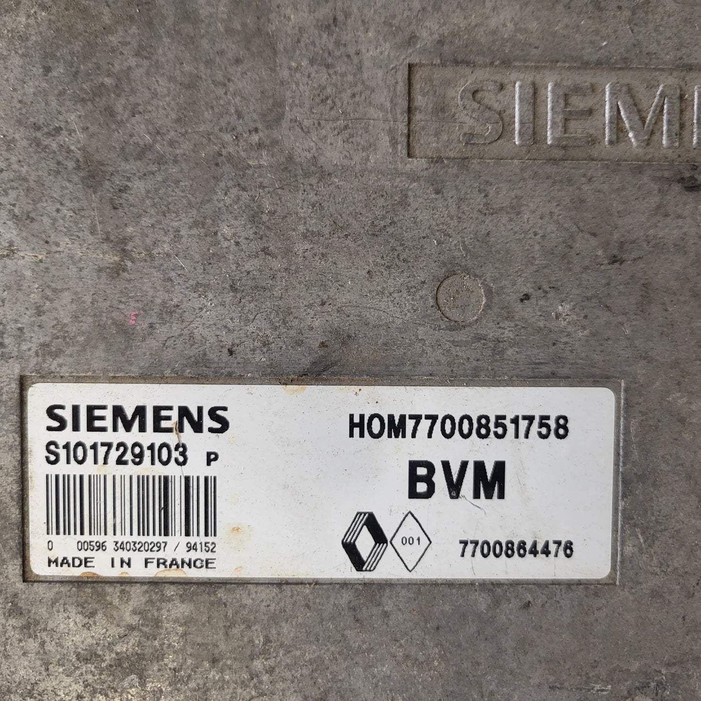 Renault Clio ECU / S101729103P / HOM 7700851758 / 7700864476 / S101729103