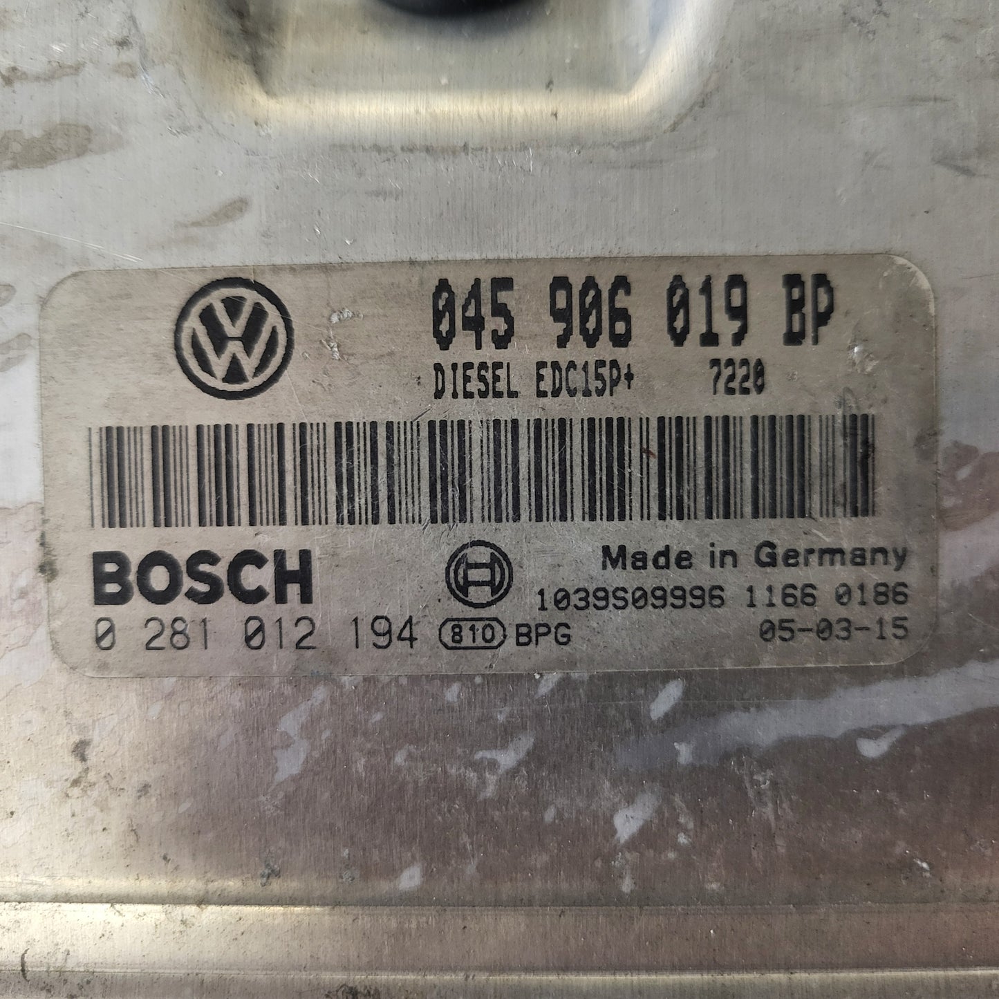 VOLKSWAGEN POLO IV 9N3 ECU / 045906019BP / 0281012194 / EDC15P+ / BOSCH