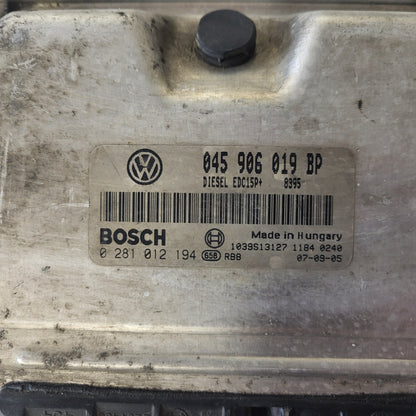 VOLKSWAGEN POLO IV 9N3 ECU / 045906019BP / 0281012194 / EDC15P+ / BOSCH