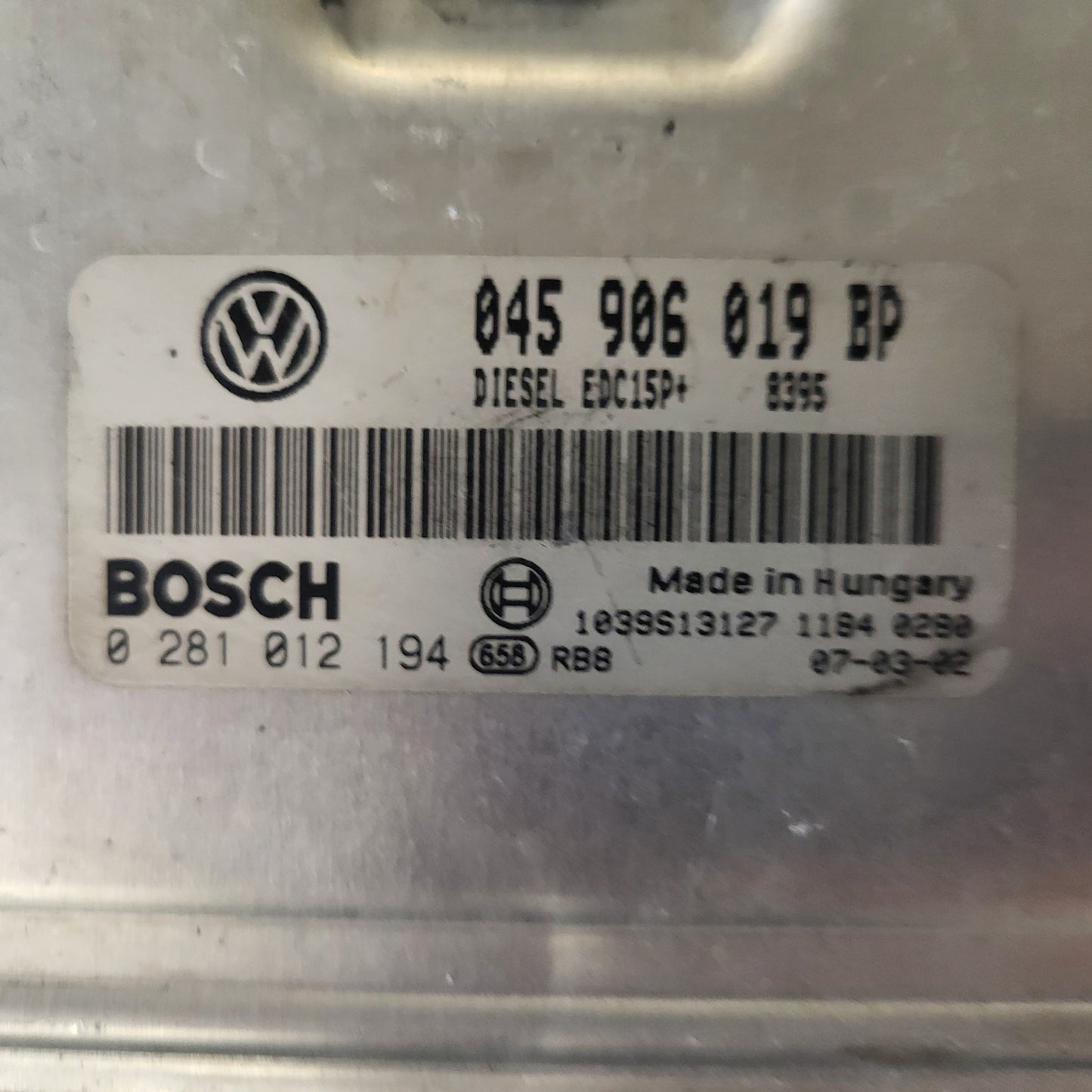 VOLKSWAGEN POLO IV 9N3 ECU / 045906019BP / 0281012194 / EDC15P+ / BOSCH