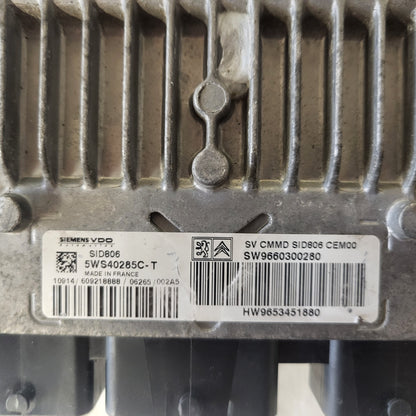 Peugeot Citroen ECU / 5WS40285C-T / 9660300280 / 9653451880 / SID806 SIEMENS