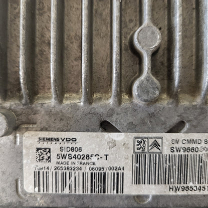 Peugeot Citroen ECU / 5WS40285C-T / 9660300280 / 9653451880 / SID806 SIEMENS