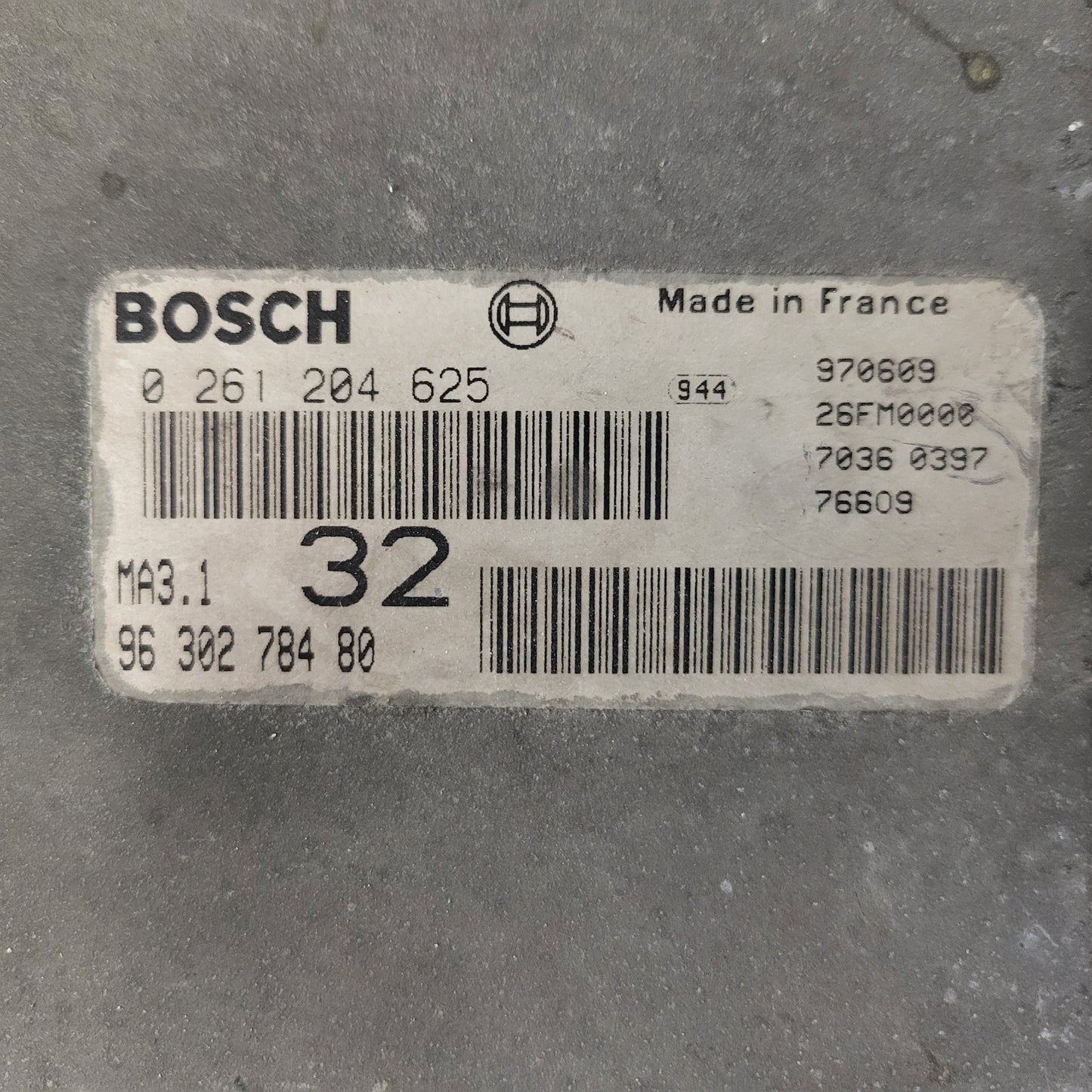 PEUGEOT CITROEN 106 SAXO ECU / 0261204625 / 9630278480 / MA3.1 / BOSCH