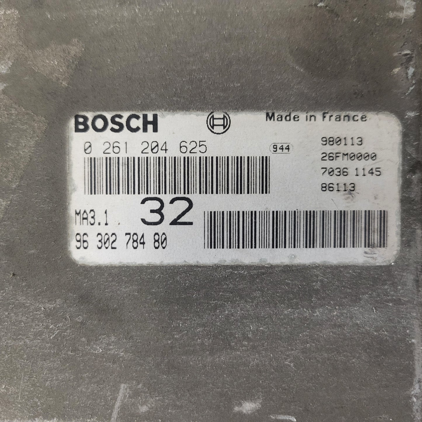 PEUGEOT CITROEN 106 SAXO ECU / 0261204625 / 9630278480 / MA3.1 / BOSCH