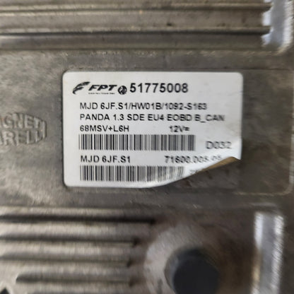 FIAT PANDA ECU / 51775008 / MJD 6JF.S1 / HW01B / 71600.005.05 / MAGNETI MARELLI