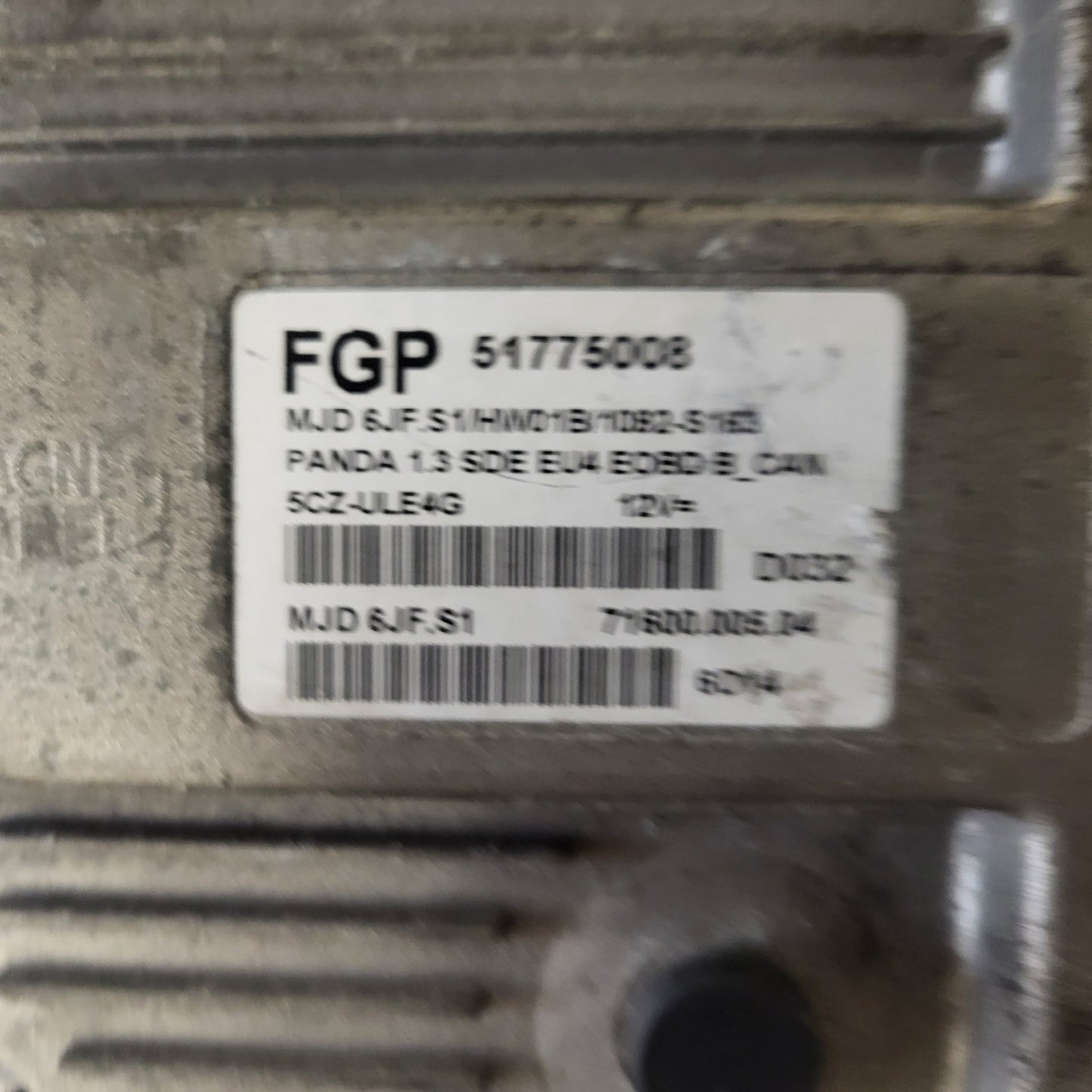 FIAT PANDA ECU / 51775008 / MJD 6JF.S1 / HW01B / 71600.005.05 / MAGNETI MARELLI