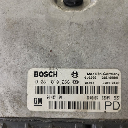 Opel Zafira 2.0 ECU / 0281010268 / 24417169 / BOSCH