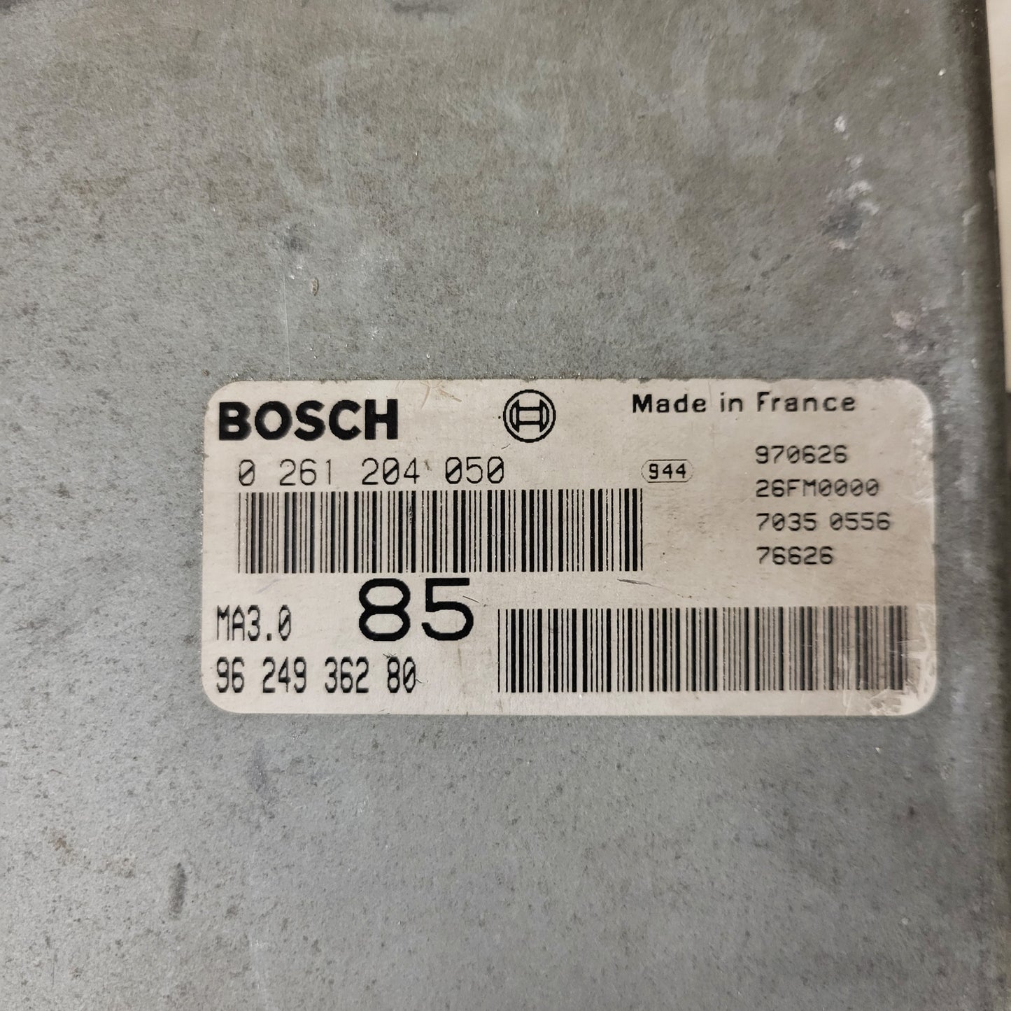 PEUGEOT 106 CITROEN AX 1.0 ECU / 0261204050 / 9624936280 / MA3.0 / BOSCH