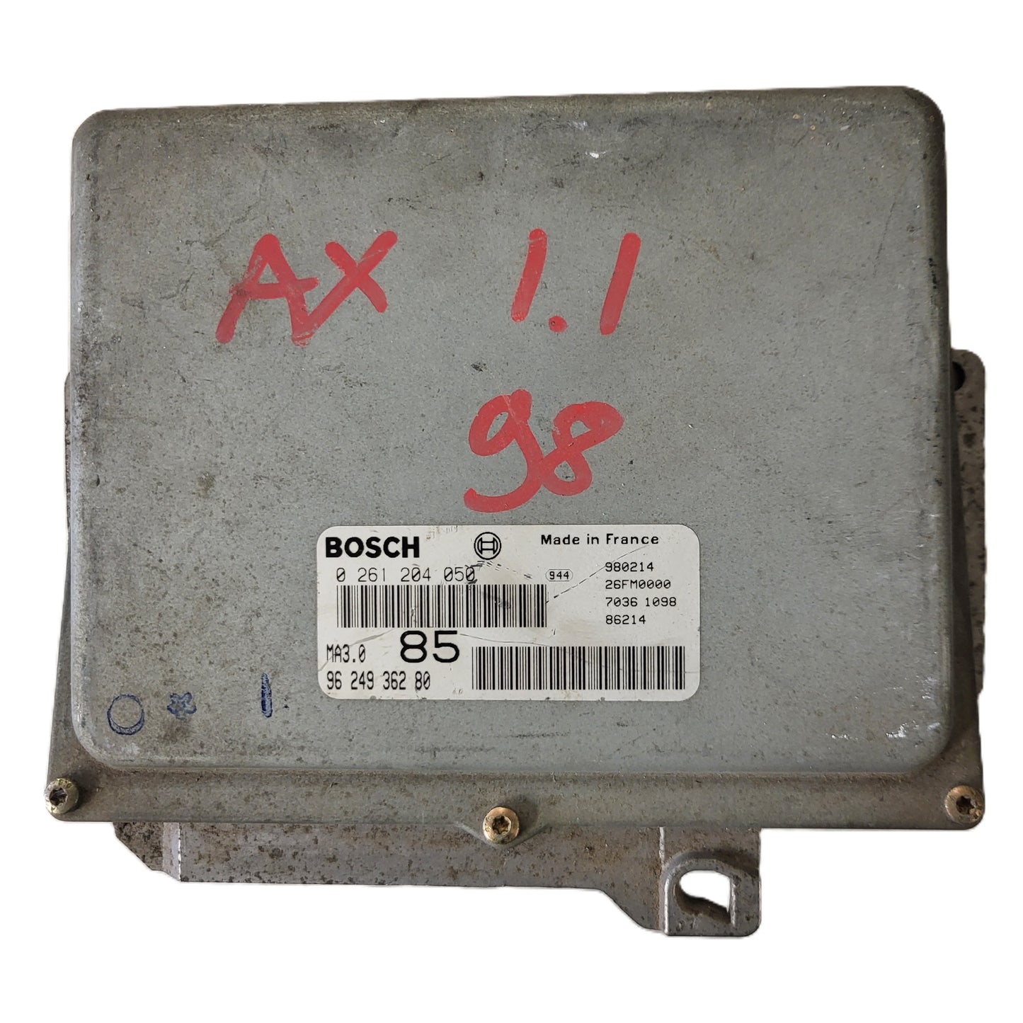 PEUGEOT 106 CITROEN AX 1.0 ECU / 0261204050 / 9624936280 / MA3.0 / BOSCH