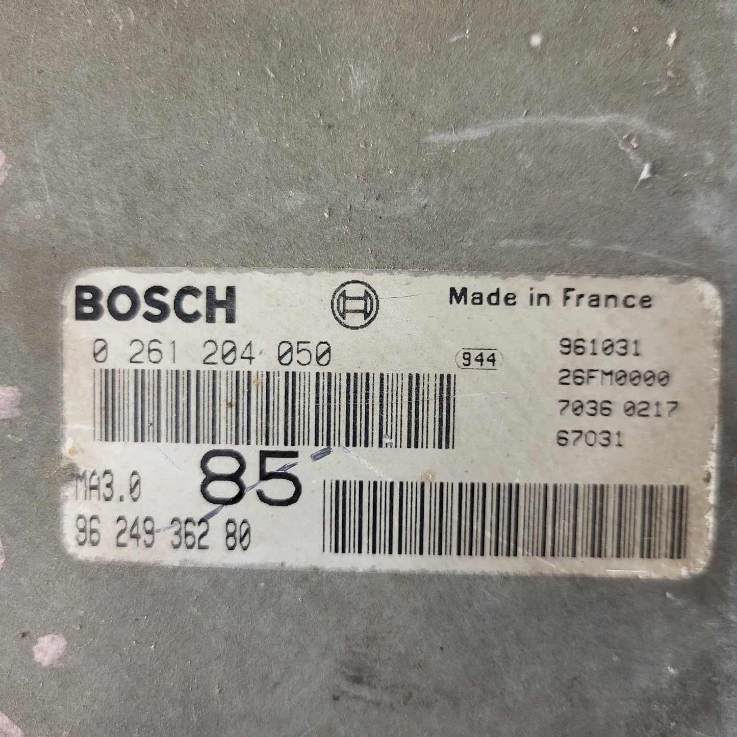 PEUGEOT 106 CITROEN AX 1.0 ECU / 0261204050 / 9624936280 / MA3.0 / BOSCH