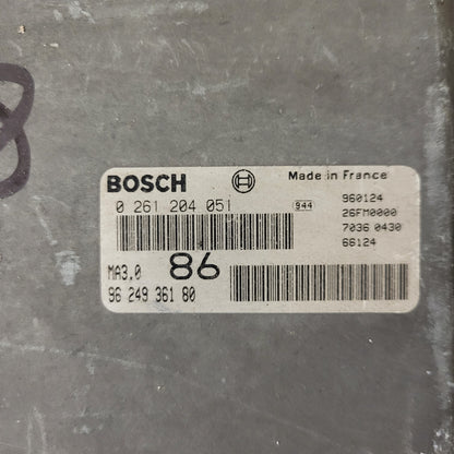PEUGEOT 106 CITROEN AX 1.0 ECU / 0261204051 / 9624936180 / MA3.0 / BOSCH