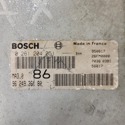 PEUGEOT 106 CITROEN AX 1.0 ECU / 0261204051 / 9624936180 / MA3.0 / BOSCH
