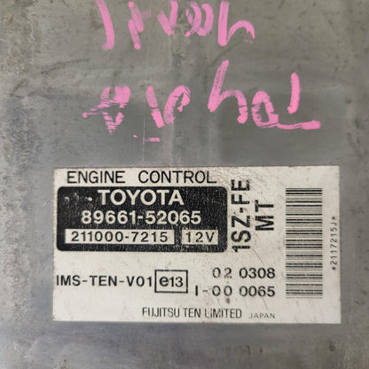 TOYOTA YARIS 1SZ-FE ECU / 89661-52065 / 211000-7215