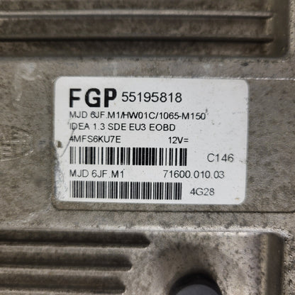 Fiat Idea Musa 1.3 ECU / 55195818 / MJD 6JF.M1 / HW01C / MAGNETI MARELLI