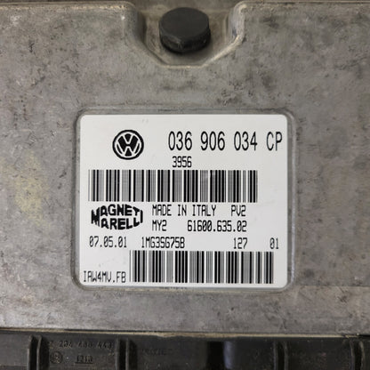 SEAT LEON 1M ECU / 036906034CP / IAW 4MV.FB / 61600.635.02 / MAGNETI MARELLI