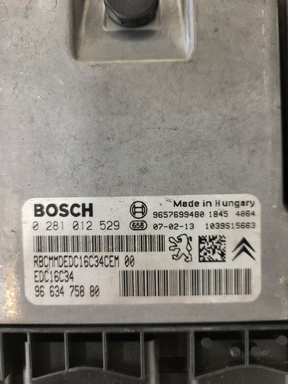 PEUGEOT CITROEN ECU / 0281012529 / 9663475880 / 9657699480 / EDC16C34 / BOSCH