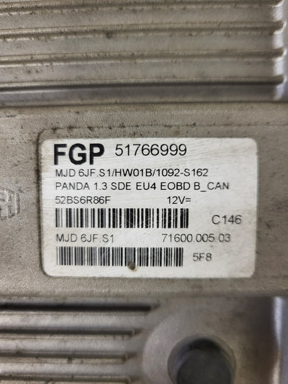 FIAT PANDA 1.3 ECU / 51766999 / MJD 6JF.S1 / HW01B / 71600.005.03 / MAGNETI MARELLI