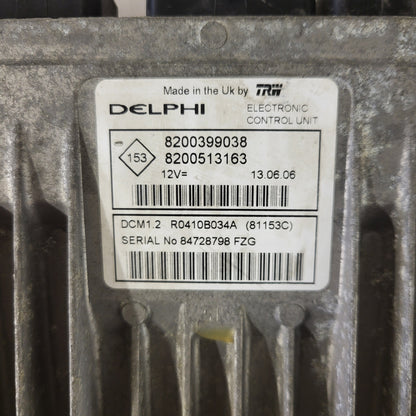 Renault ECU / 8200399038 / 8200513163 / R0410B034A / DELPHI