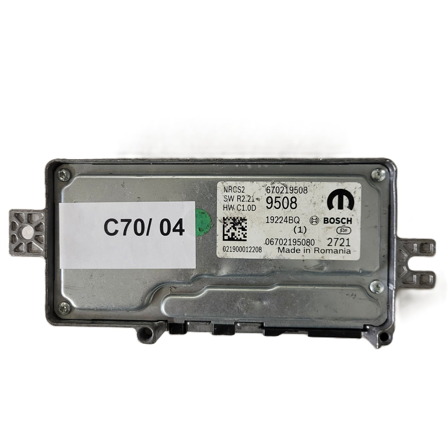FIAT ALFA MODULE ECU / NRCS2 / 670219508 / 19224BQ / SW R2.21 / HW C1.0D / BOSCH MOPAR