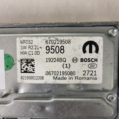 FIAT ALFA MODULE ECU / NRCS2 / 670219508 / 19224BQ / SW R2.21 / HW C1.0D / BOSCH MOPAR