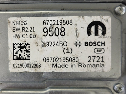 FIAT ALFA MODULE ECU / NRCS2 / 670219508 / 19224BQ / SW R2.21 / HW C1.0D / BOSCH MOPAR