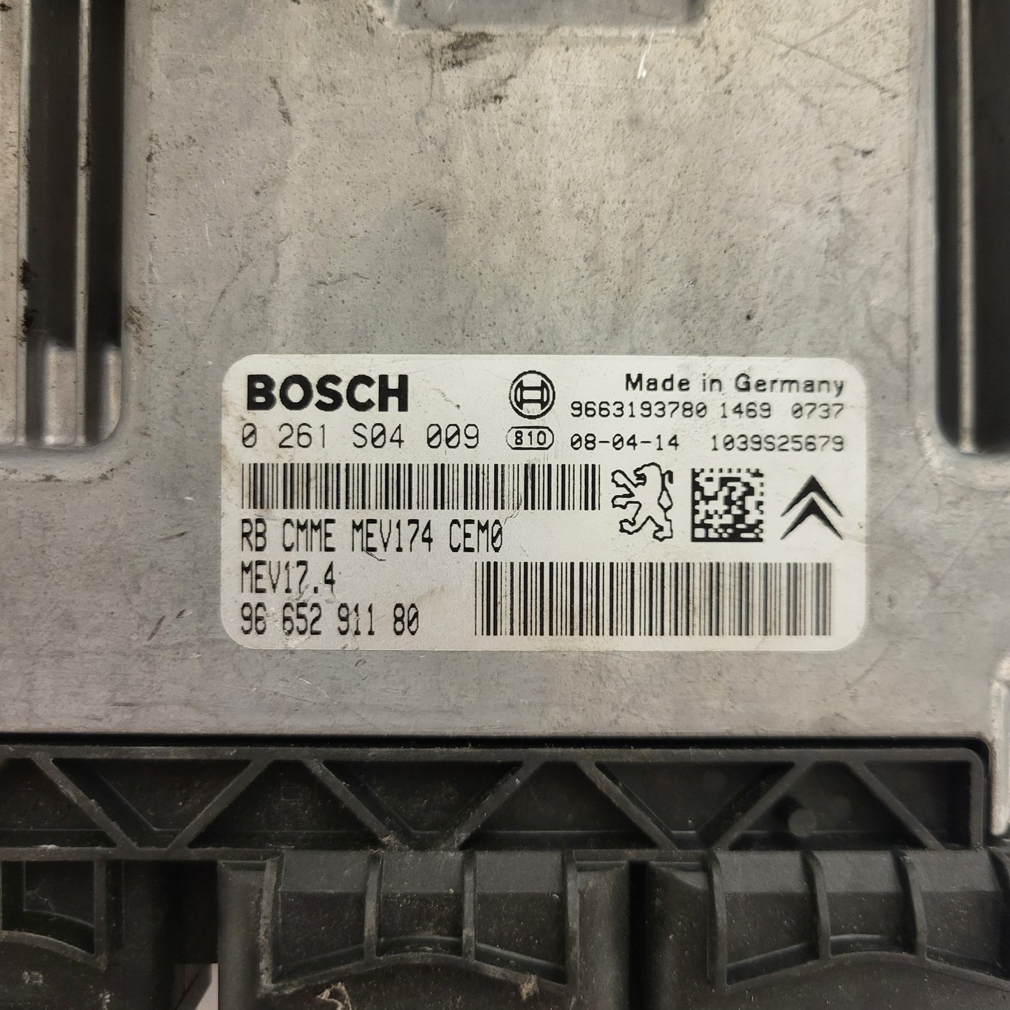 PEUGEOT CITROEN ECU / 0261S04009 / 9665291180 / MEV17.4 / MEV174 / BOSCH