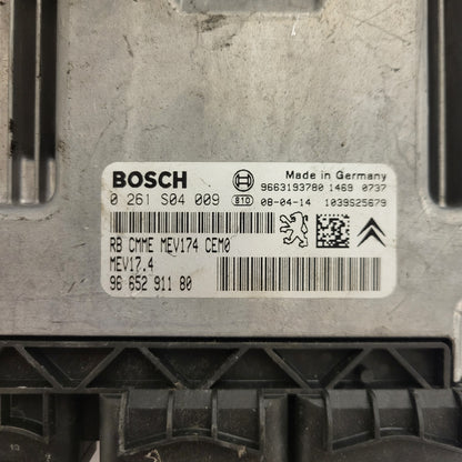 PEUGEOT CITROEN ECU / 0261S04009 / 9665291180 / MEV17.4 / MEV174 / BOSCH