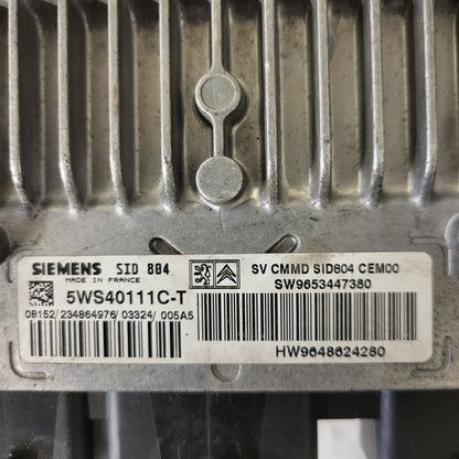 CITROEN ECU / 5WS40111C-T / SW 9653447380 / HW 96486524280 / SID804 SIEMENS