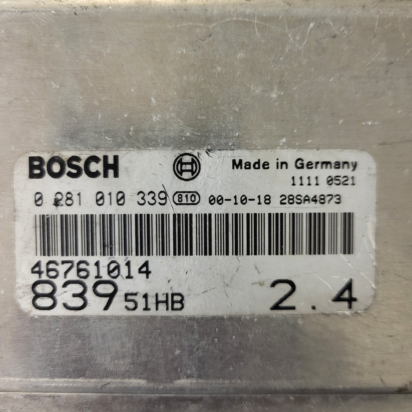 LANCIA LYBRA 2.4 JTD ECU / 0281010339 / 46819420 / BOSCH