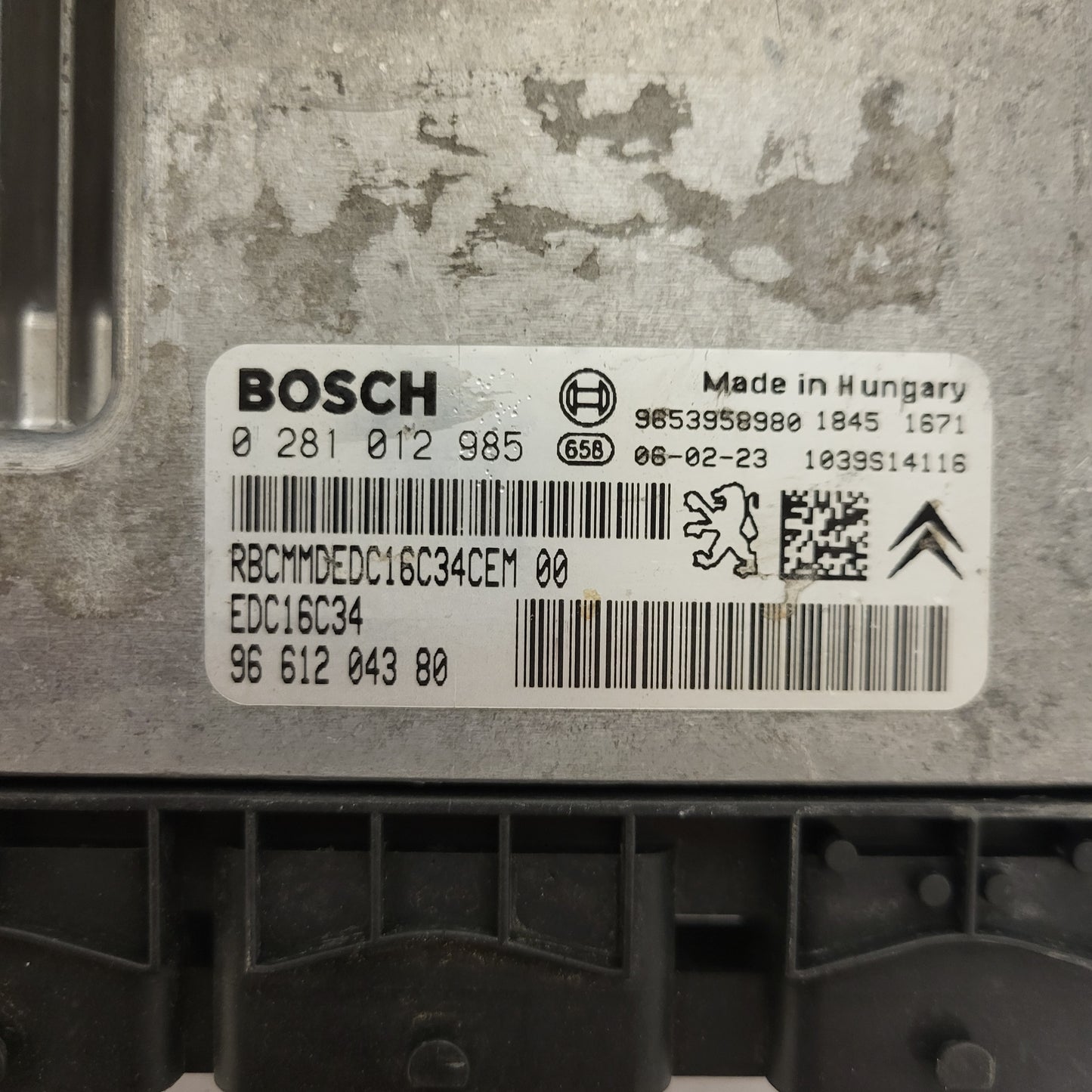 PEUGEOT CITROEN ECU / 0281012985 / 9661204380 / EDC16C34 / 9653958980 / BOSCH