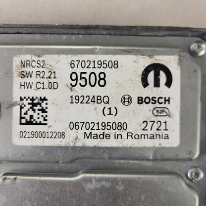 FIAT ALFA MODULE ECU / NRCS2 / 670219508 / 19224BQ / SW R2.21 / HW C1.0D / BOSCH MOPAR
