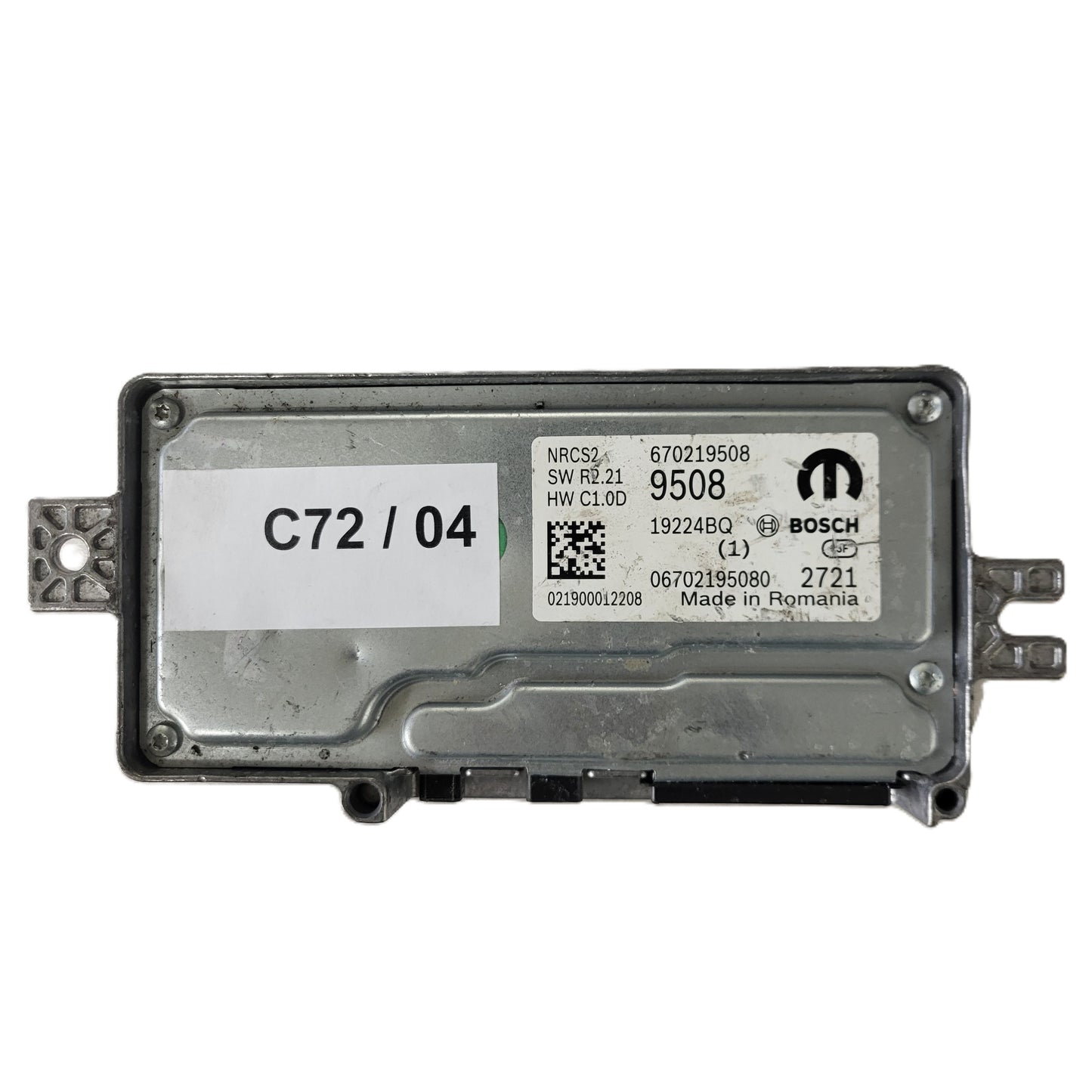 FIAT ALFA MODULE ECU / NRCS2 / 670219508 / 19224BQ / SW R2.21 / HW C1.0D / BOSCH MOPAR