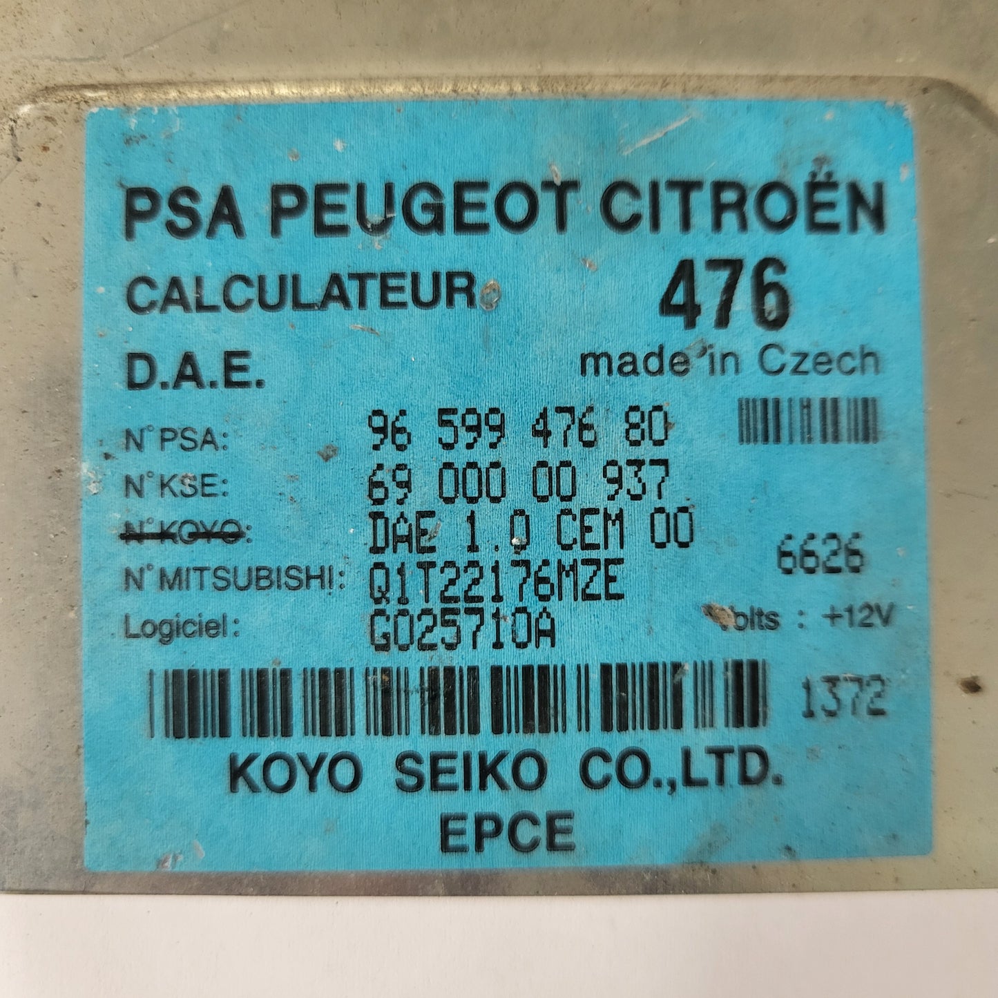 CITROEN C3 POWER STEERING MODULE ECU / 9659947680 / 6900000937 / KOYO