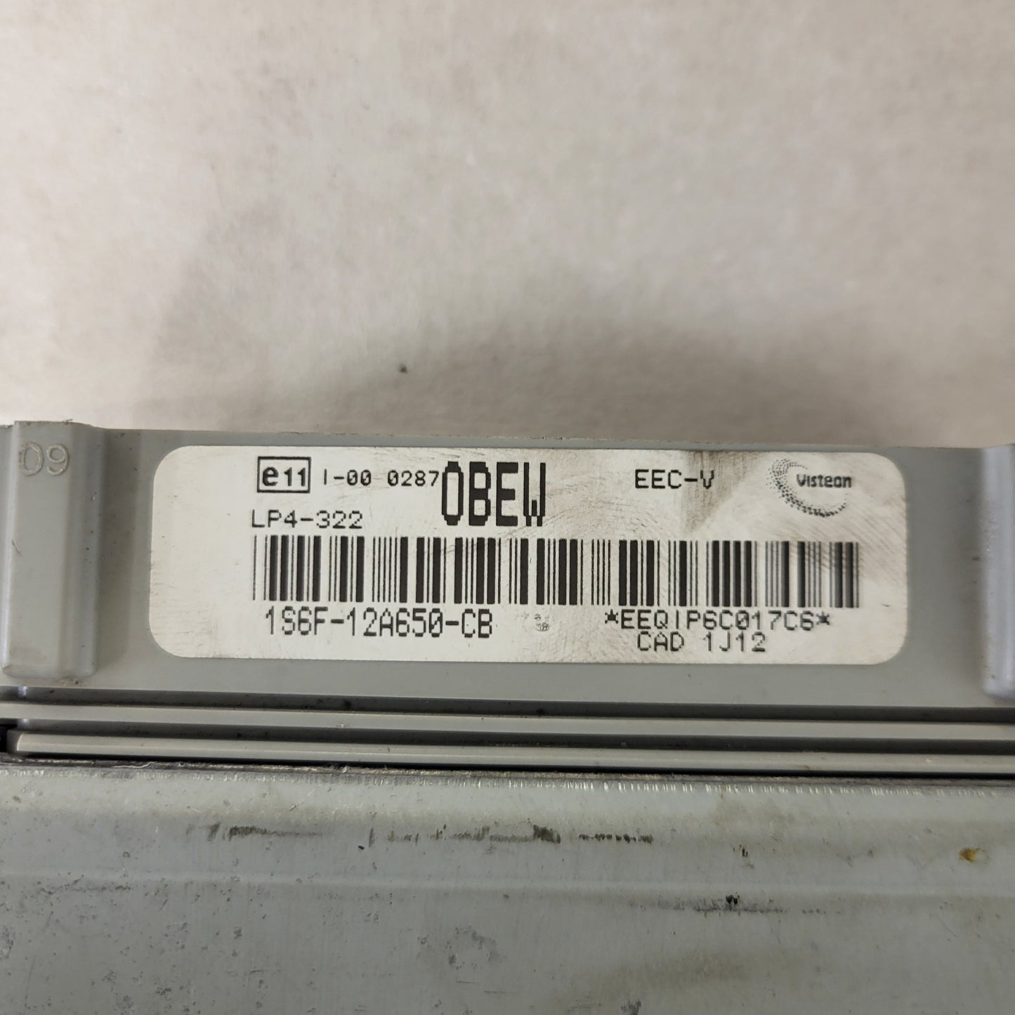 FORD FIESTA ECU / 1S6F-12A650-CB / LP4-322 / 0BEW / EEC-V