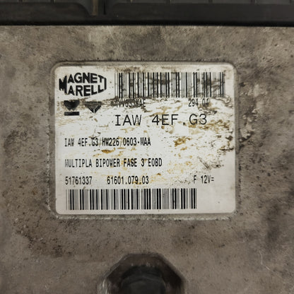 FIAT MULTPLA BIPOWER ECU / IAW 4EF.G3 / 51761337 / HW226 / 61601.079.03