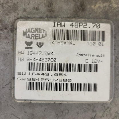 PEUGEOT 206 ECU / IAW 48P2.70 / 9642597680 / 9642423780 / MAGNETI MARELLI