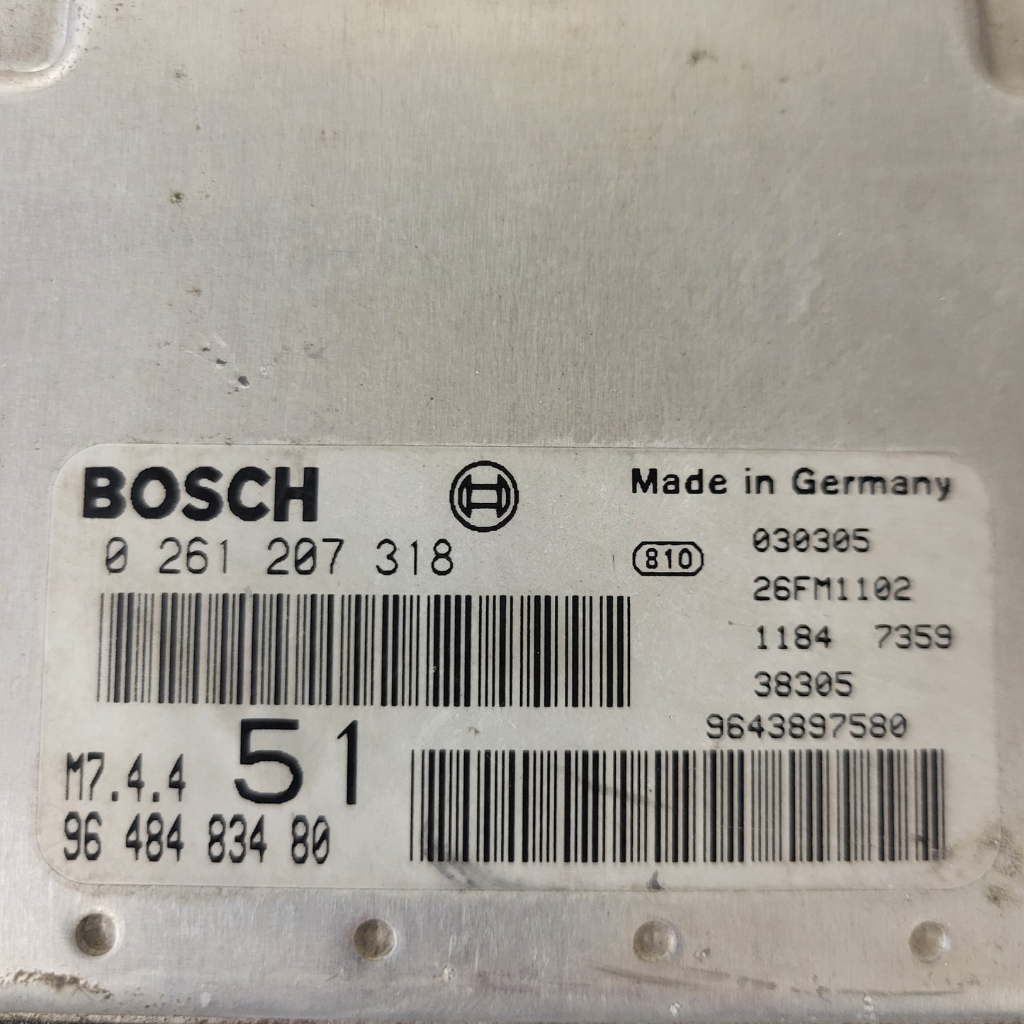 Citroen Xsara ECU / 0261207318 / 9648483480 / 9643897580 / BOSCH