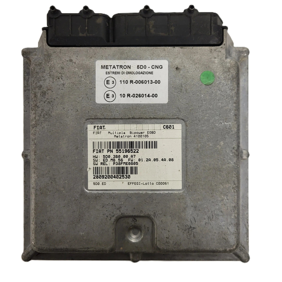 FIAT MULTIPLA BIPOWER ECU / 55196522 / 4100105 / C601 / METATRON - C74-02 - 1