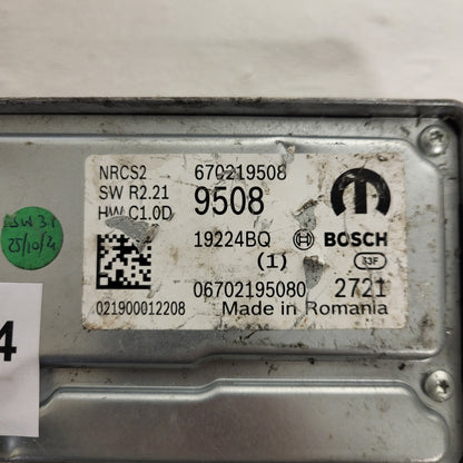 FIAT ALFA MODULE ECU / NRCS2 / 670219508 / 19224BQ / SW R2.21 / HW C1.0D / BOSCH MOPAR