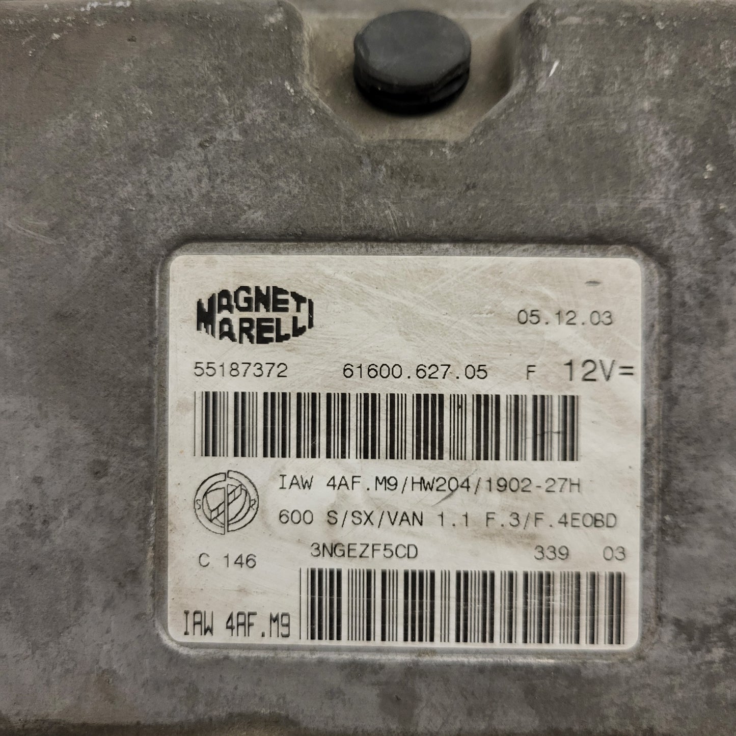Fiat Seicento 600 ECU / 55187372 / IAW4AF.M9 / 61600.627.05 / MAGNETI MARELLI