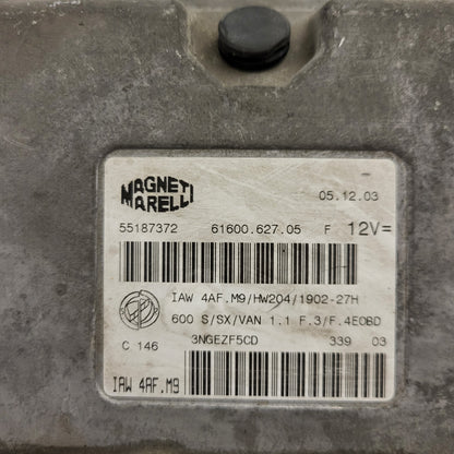 Fiat Seicento 600 ECU / 55187372 / IAW4AF.M9 / 61600.627.05 / MAGNETI MARELLI