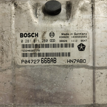 CHRYSLER VOYAGER ECU / 0281011280 / P04727666AB / TED240302778 / BOSCH