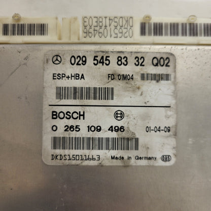 Mercedes a class ecu / 0295458332 / 0265109496 / bosch