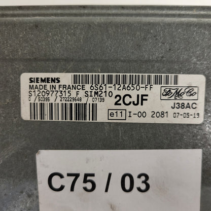 FORD FIESTA ECU / 6S61-12A650-FF / S120977315F / 2CJF / SIM210