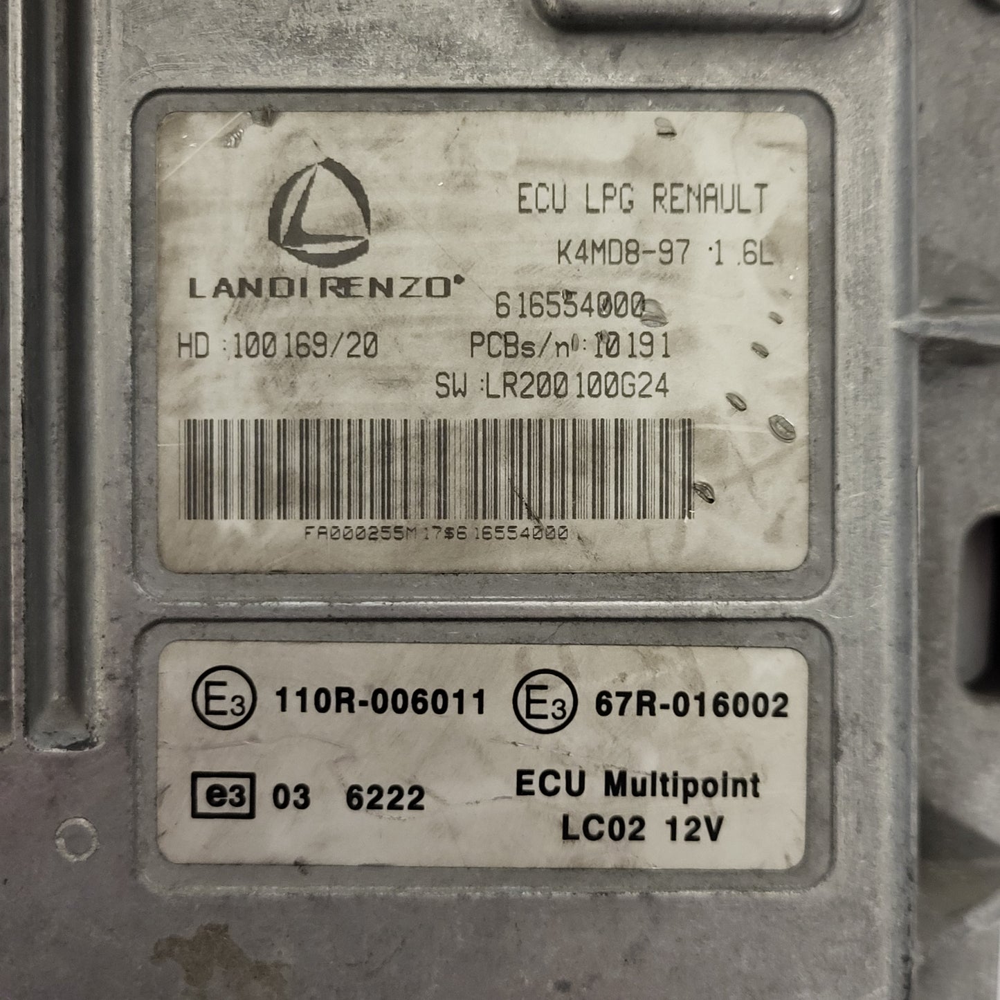 RENAULT K4MD8-97 1.6L LPG ECU / 616554000 / 100169/20 / LR200100G24 110R-006011