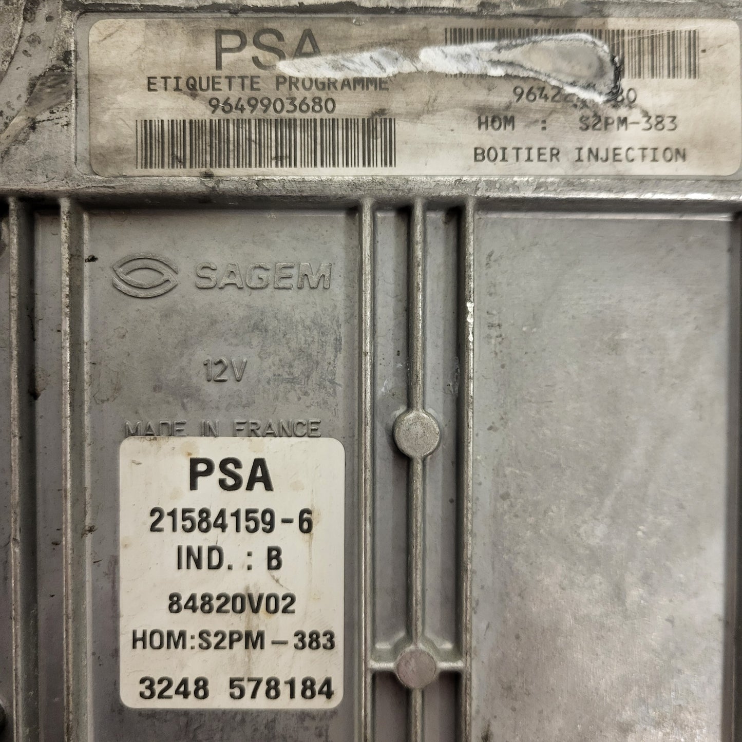 PEUGEOT CITROEN ECU / 21584159-6 / 9649903680 / 9642222380 / S2PM-383